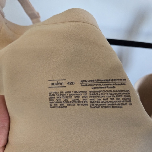 Auden Beige Underwire Bra 2, size 42D - Picture 6 of 6